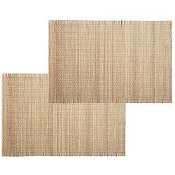 Foto van Set van 4x stuks placemats naturel bamboe 45 x 30 cm - placemats