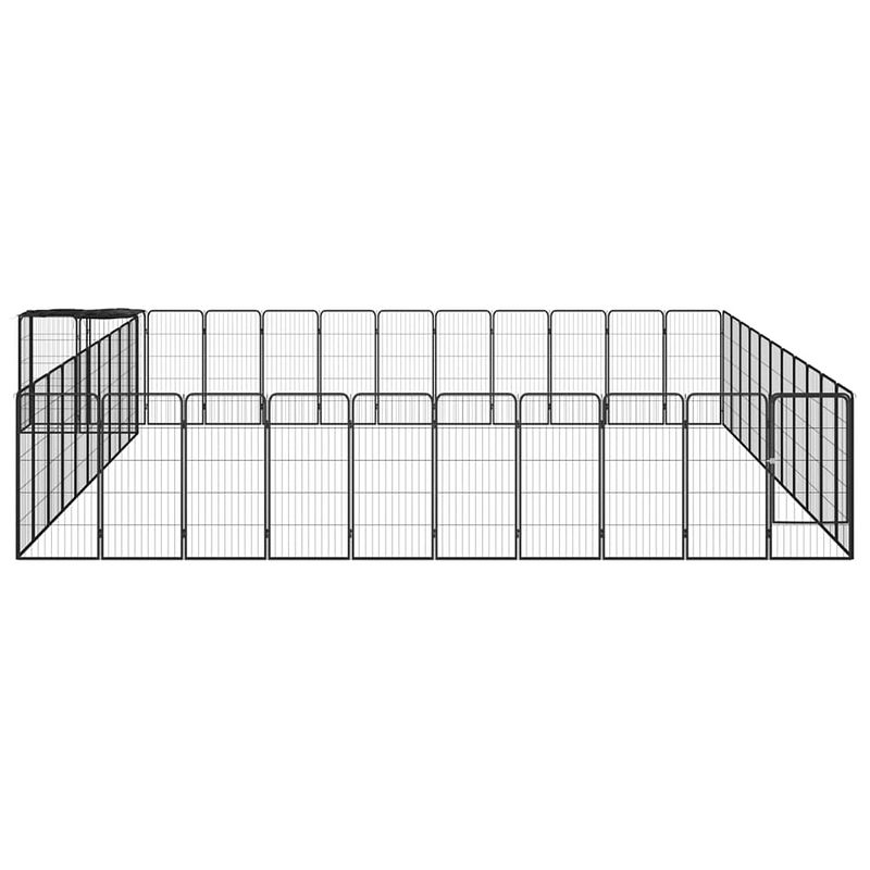 Foto van The living store hondenkennel - zwart - 600x550x100 cm - gepoedercoat staal - waterbestendig