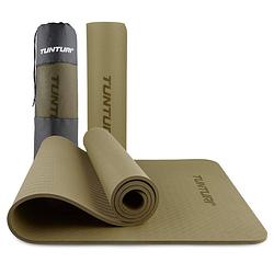 Foto van Tunturi yogamat 8mm - yogamat - extra dikke sportmat - 180x60x0,8 cm - incl draagtas - anti slip en eco - groen