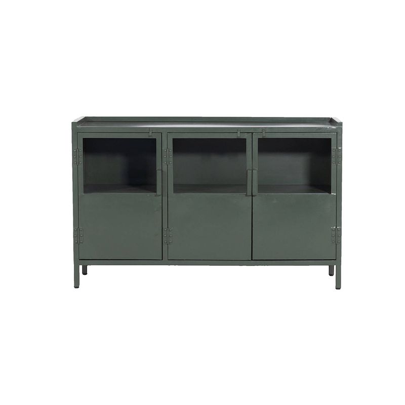 Foto van Giga meubel dressoir metaal - groen - 130x43x80cm - industrieel dressoir