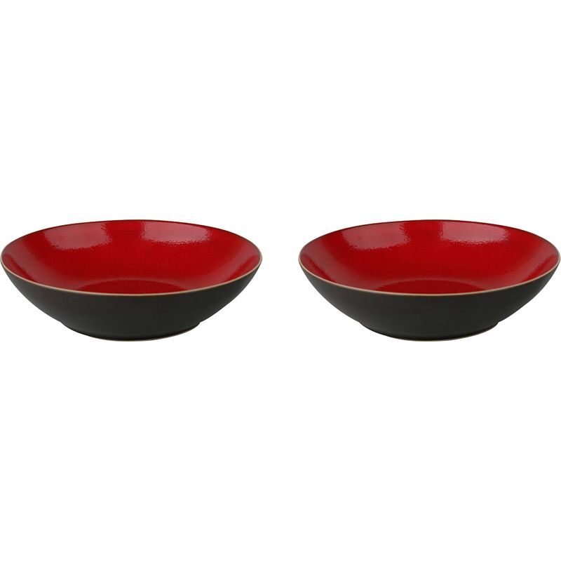 Foto van Palmer bord diep lava 21 cm bruin rood stoneware 2 stuk(s)