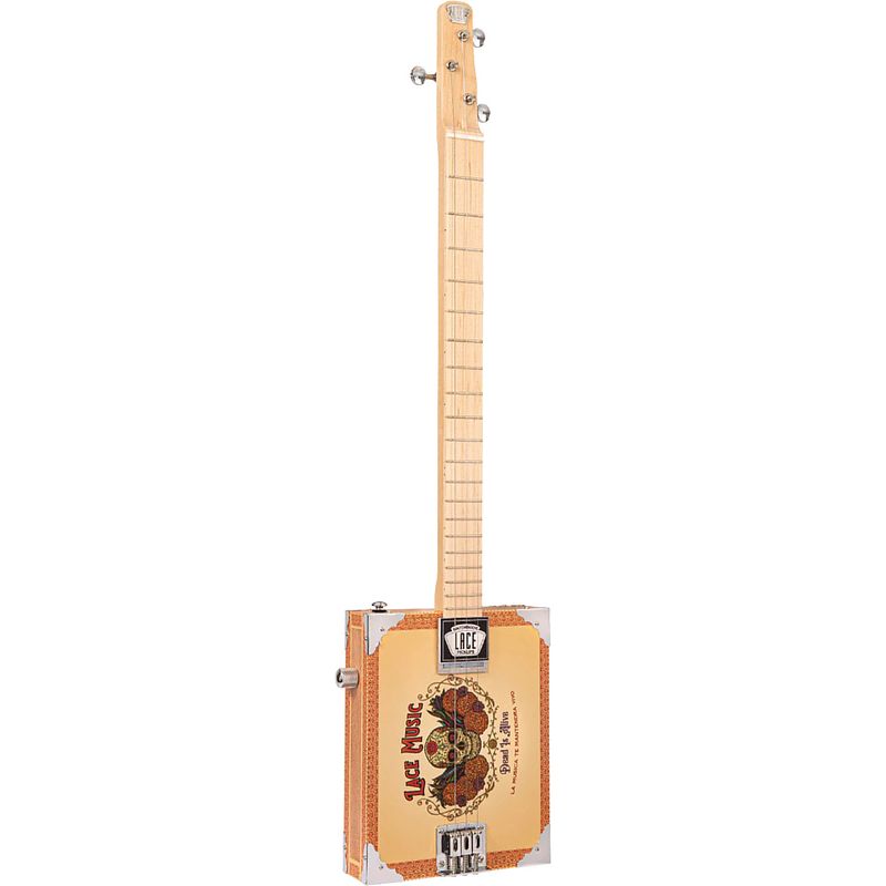 Foto van Lace cigar box guitar dead is alive 3-string 3-snarige elektrische gitaar