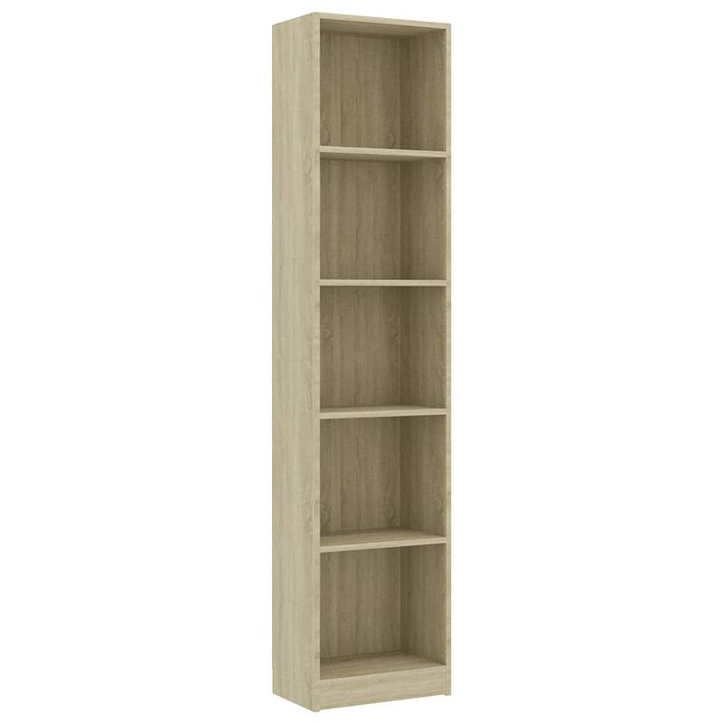 Foto van The living store boekenkast - 40 x 24 x 175 cm - sonoma eiken - 5-laags