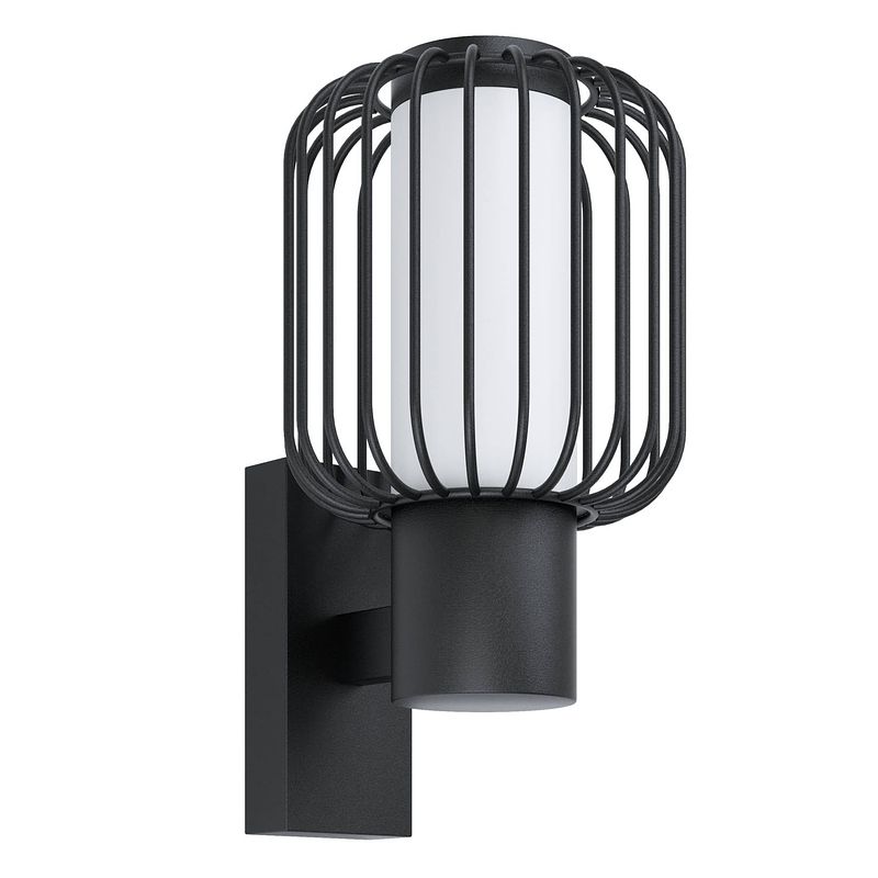 Foto van Eglo ravello wandlamp buiten - e27 - 16,5 cm - zwart/wit