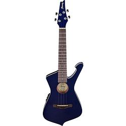 Foto van Ibanez uict10 iceman midnight metallic elektrisch-akoestische tenor ukelele met gigbag