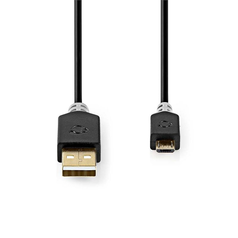 Foto van Nedis usb-kabel - antraciet - 2.00 m