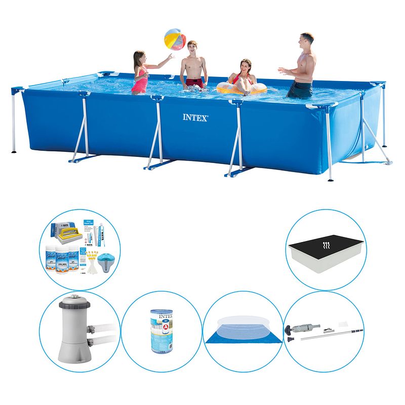 Foto van Intex frame pool rechthoekig 450x220x84 cm - zwembad combinatie pakket