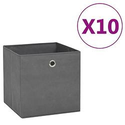 Foto van Vidaxl opbergboxen 10 st 28x28x28 cm nonwoven stof grijs