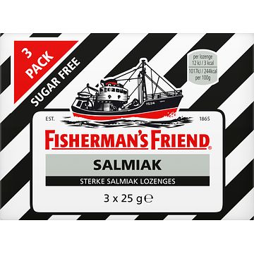 Foto van Fisherman's friend salmiak suikervrij 3 pack 3 x 25g bij jumbo