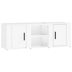 Foto van The living store tv-meubel - hoogglans wit - 100 x 31.5 x 35 cm - stevig materiaal