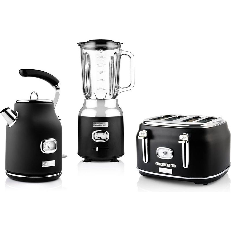 Foto van Westinghouse retro collections bundle - broodrooster, waterkoker, blender - liquorice black