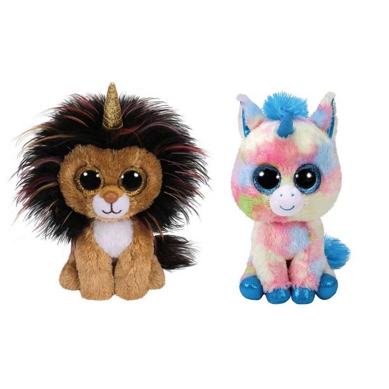 Foto van Ty - knuffel - beanie buddy - ramsey lion & blitz unicorn