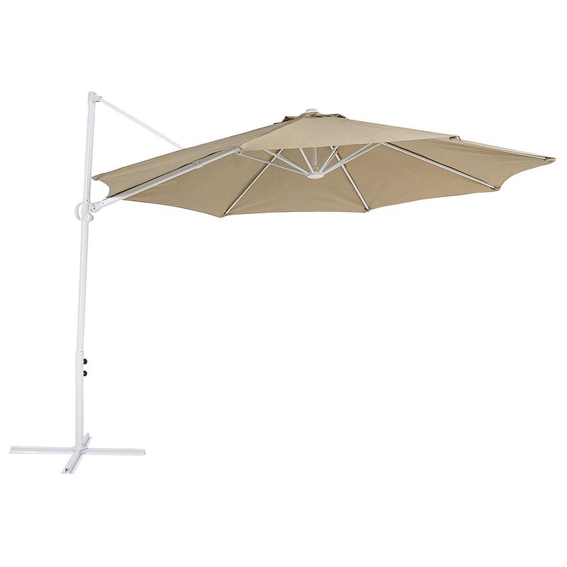 Foto van Beliani savona ii - cantilever parasol-beige-polyester