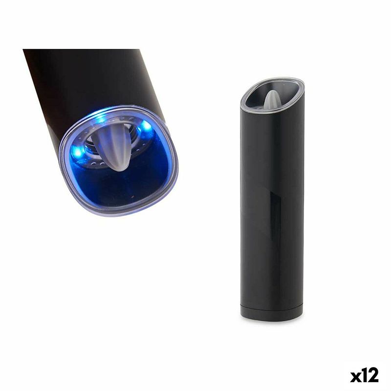 Foto van Elektrische grinder led licht keramisch zwart staal abs as (5,2 x 20,3 x 5,2 cm)