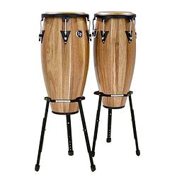 Foto van Latin percussion lpa646b-sw aspire walnut 10+11 congas op 2 std.