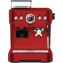 Foto van Trisa barista plus koffiezetapparaat rood met koffiemolen