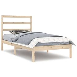 Foto van The living store bedframe - grenenhout - 205.5 x 96 x 100 cm - inclusief hoofdeind - geschikt voor 90 x 200 cm matras -