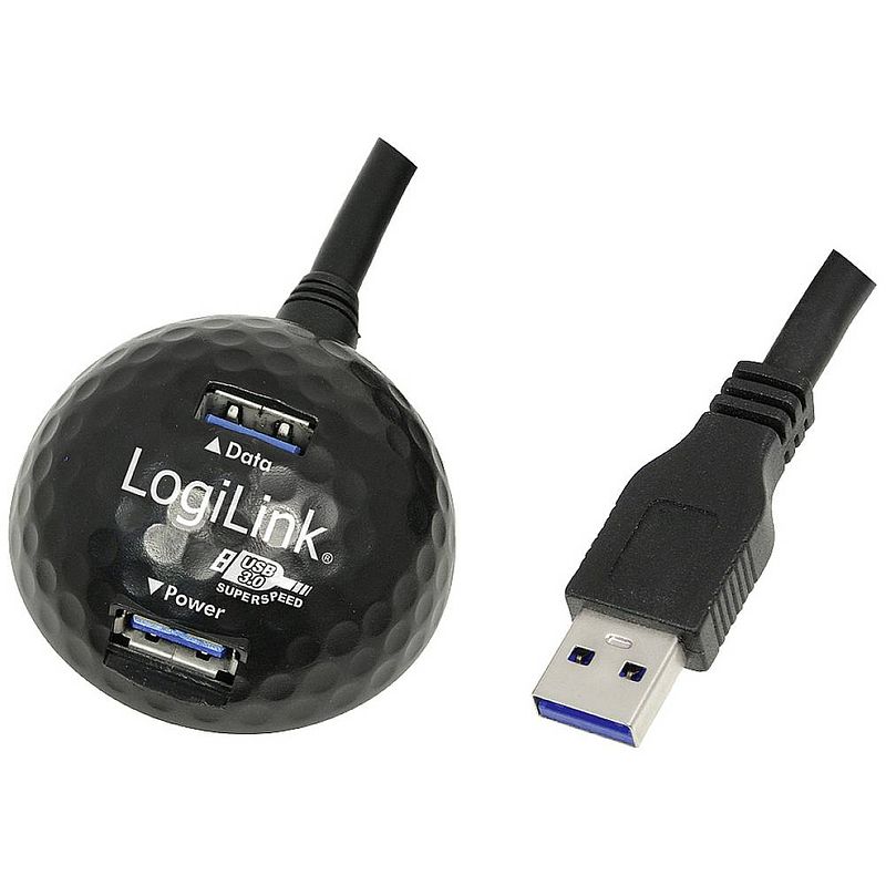 Foto van Logilink usb-kabel usb 3.2 gen1 (usb 3.0 / usb 3.1 gen1) usb-a stekker, usb-a bus 1.50 m zwart cu0035