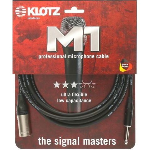 Foto van Klotz m1mp1k0100 microfoonkabel 3p male xlr - 2p 6.35mm jack 1m