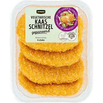 Foto van Jumbo lekker veggie kaasschnitzel voordeelverpakking vegetarisch 400g