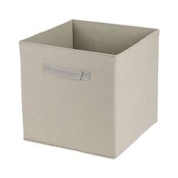 Foto van Urban living opbergmand/kastmand square box - karton/kunststof - 29 liter - naturel - 31 x 31 x 31 cm - opbergmanden