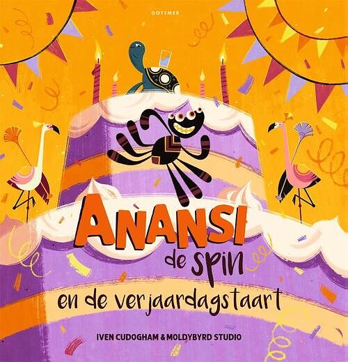 Foto van Anansi de spin en de verjaardagstaart - iven cudogham - hardcover (9789025777852)