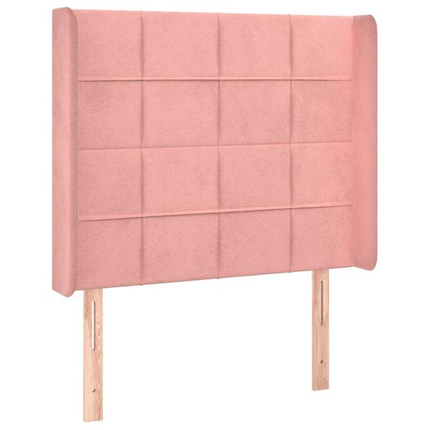 Foto van Vidaxl hoofdbord met randen 103x16x118/128 cm fluweel roze