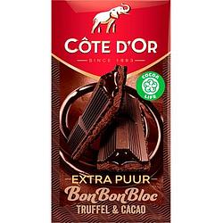 Foto van Cote d'sor extra puur bonbonbloc chocolade reep truffel & cacao 190g bij jumbo