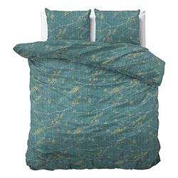 Foto van Dreamhouse bedding carlo dekbedovertrek - lits-jumeaux (240x200/220 cm + 2 slopen) - katoen satijn - green