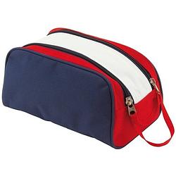 Foto van Blauw/rood/witte reis toilettas/etui multivaks 27 cm - toilettassen