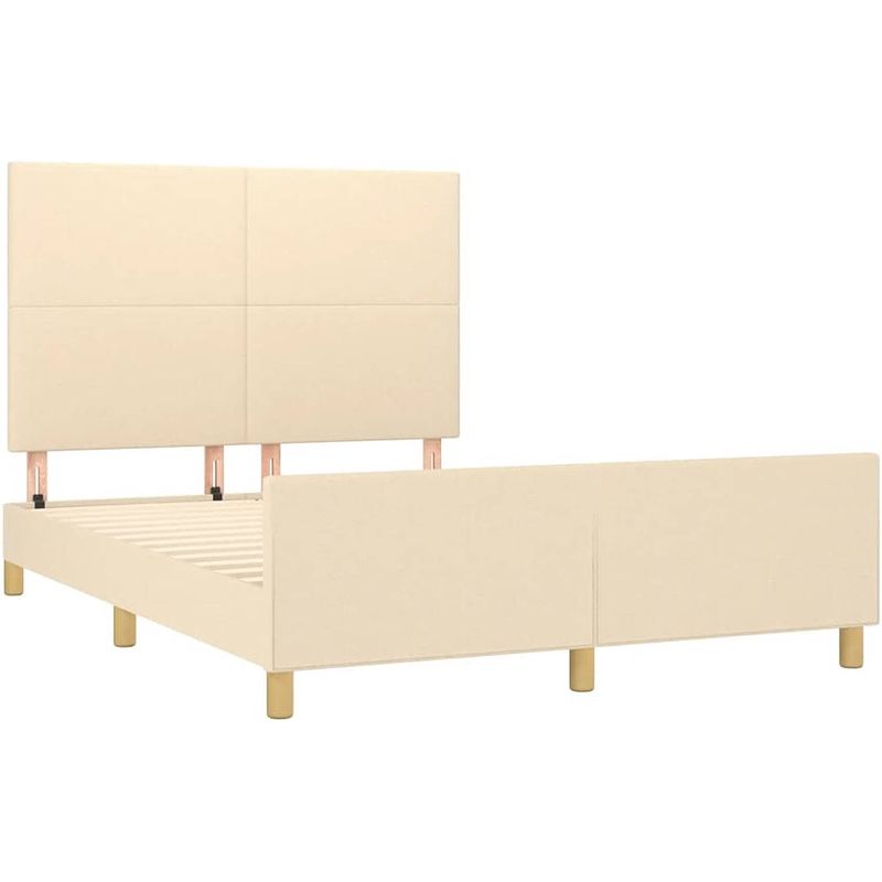 Foto van The living store bedframe - bedframe - 193x146x118/128 cm - crème