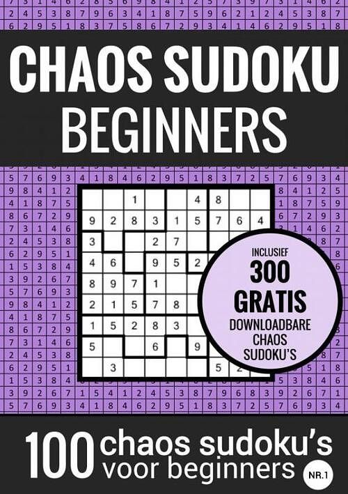 Foto van Sudoku makkelijk: chaos sudoku - nr. 1 - puzzelboek met 100 makkelijke puzzels voor volwassenen en ouderen - sudoku puzzelboeken - paperback