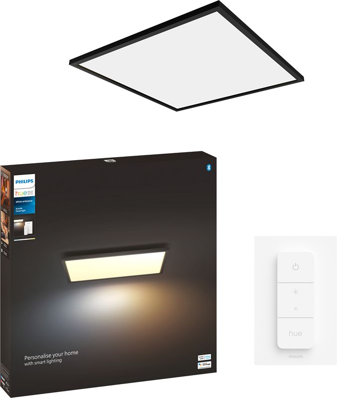 Foto van Philips hue aurelle paneellamp white ambiance groot vierkant zwart