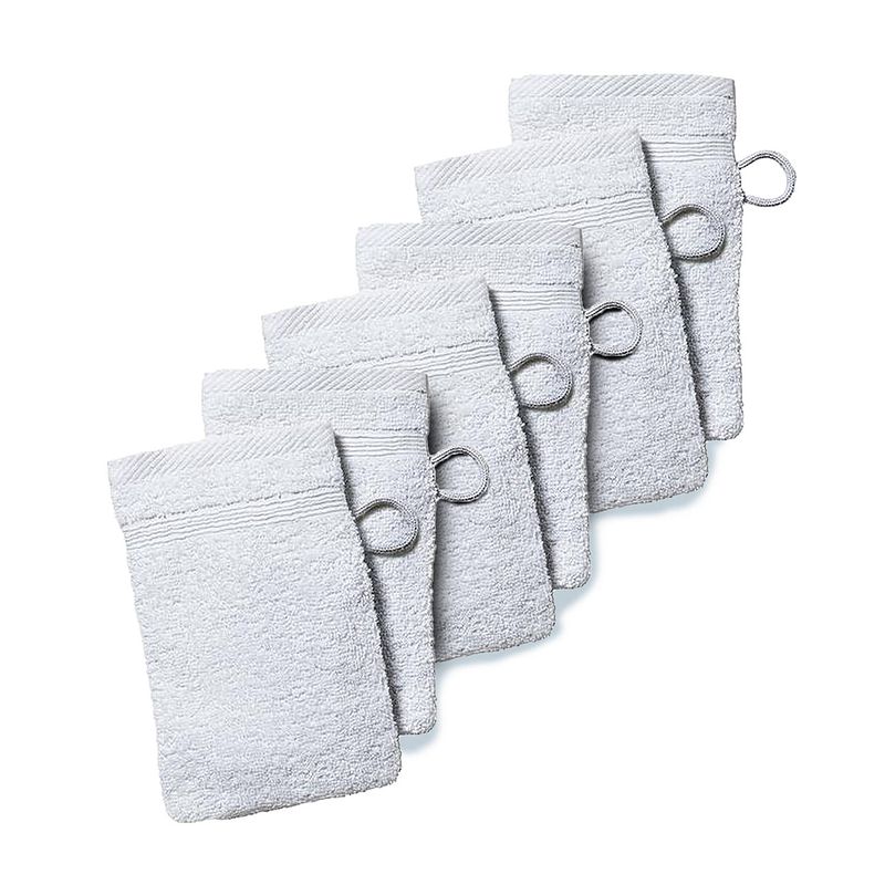 Foto van Today washandjes 6-pack - 16x21 cm - hotelkwaliteit - craie/krijtwit - 100% katoen