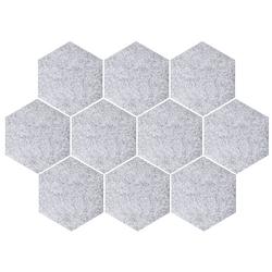 Foto van Quvio vilten memobord hexagon set van 10 - grijs