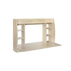 Foto van Wandbureau 110x75x48 cm licht hout mdf ml design