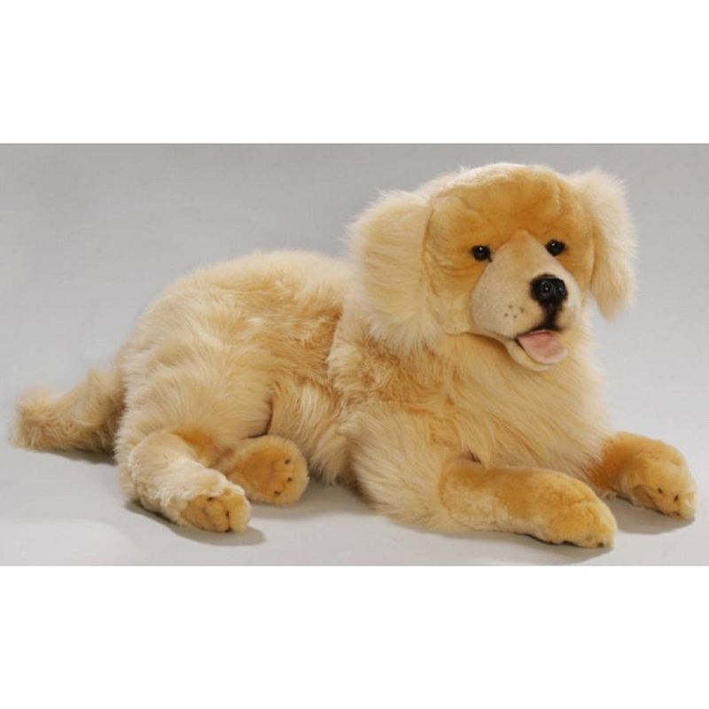 Foto van Grote liggende knuffel golden retriever 60 cm - knuffel huisdieren