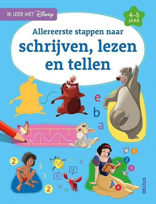 Foto van Disney allereerste stappen naar schrijven, lezen en tellen (4-5 j.) - paperback (9789044765427)