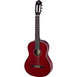 Foto van Ortega family series r121l linkshandige klassieke gitaar rood met gigbag