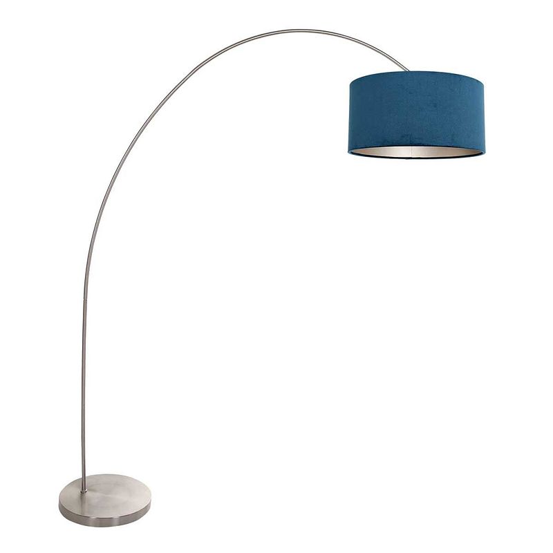 Foto van Mexlite solva vloerlamp - e27 (grote fitting) - blauw en staal