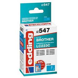 Foto van Edding cartridge vervangt brother lc223c compatibel single cyaan edd-547 18-547