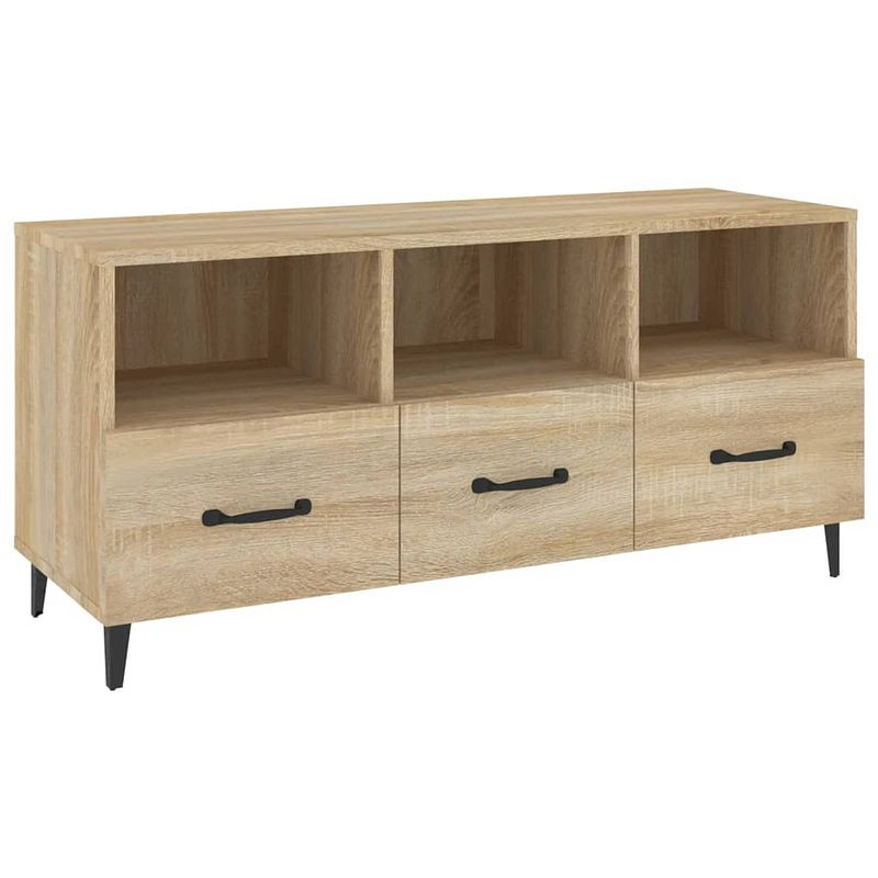 Foto van The living store televisiemeubel sonoma eiken - media-kast 102x35x50 cm - stevig en ruimtebesparend