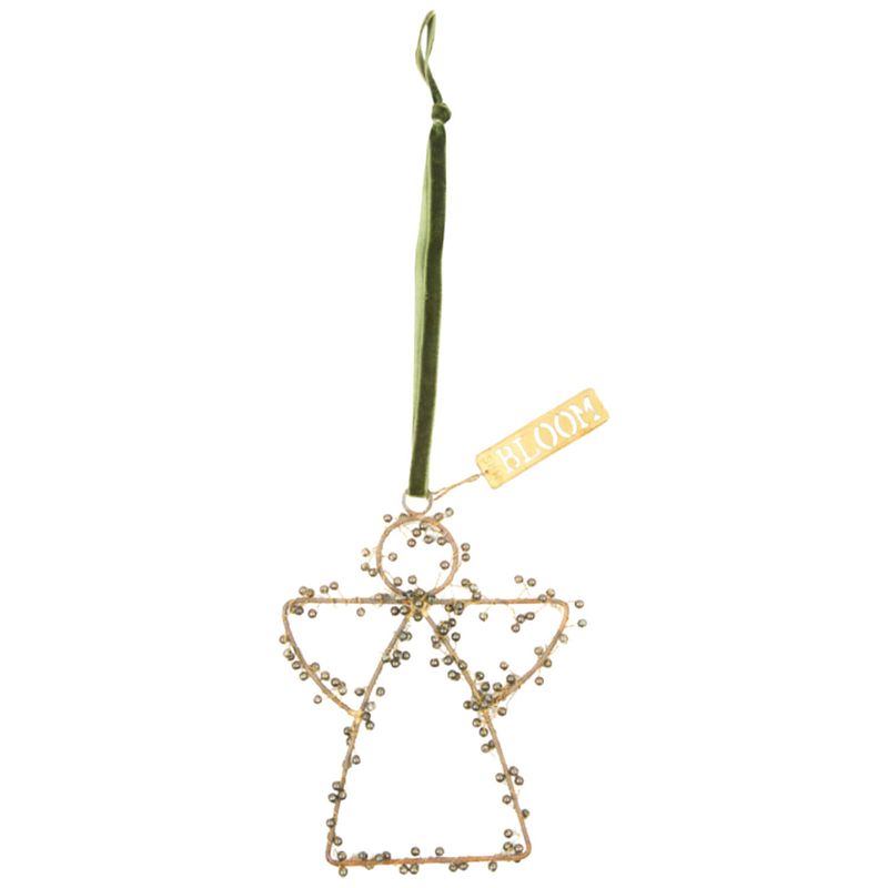 Foto van Mrs bloom ornament met kralen angel olive maat s