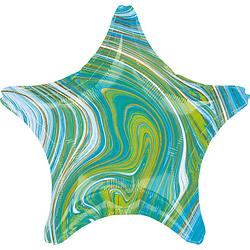 Foto van Amscan folieballon blue green star 45 cm metallic