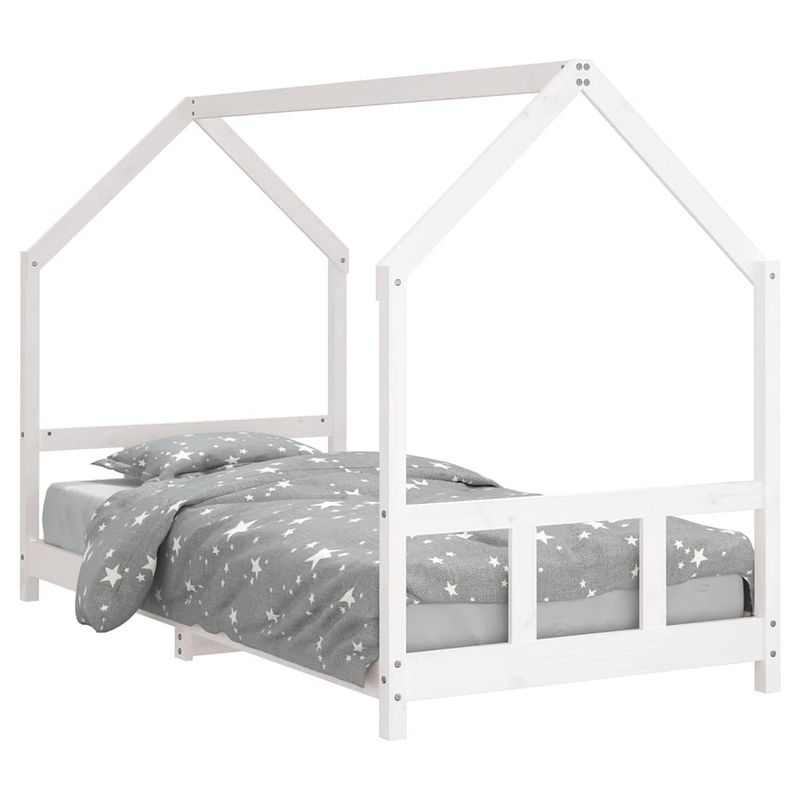 Foto van Vidaxl kinderbedframe 90x190 cm massief grenenhout wit