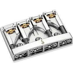 Foto van Schaller 3d-4 chrome basgitaar brug met verstelbare string spacing