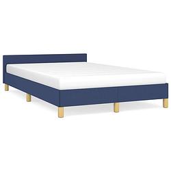 Foto van Vidaxl bedframe met hoofdeinde stof blauw 120x200 cm