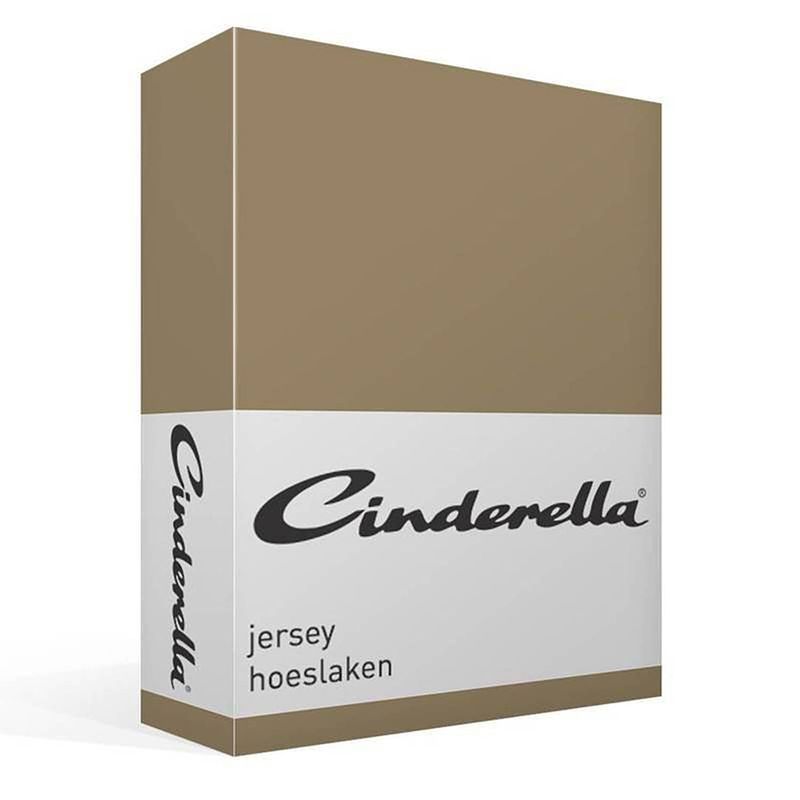 Foto van Cinderella jersey hoeslaken - 100% gebreide jersey katoen - 2-persoons (140x210/220 cm) - taupe