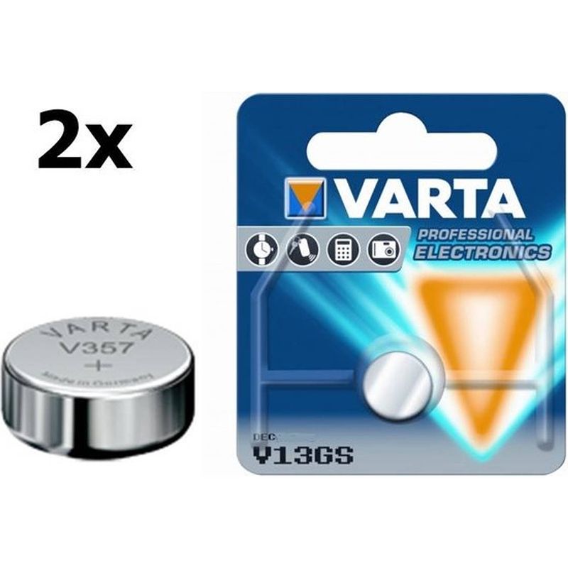 Foto van 2 stuks - varta v357 145mah 1.55v knoopcel batterij