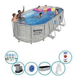 Foto van Bestway zwembad power steel swim vista - zwembad bundel - 549x274x122 cm